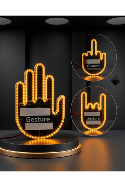 ECRUZ Parmak LED Amber Işık 176 LED