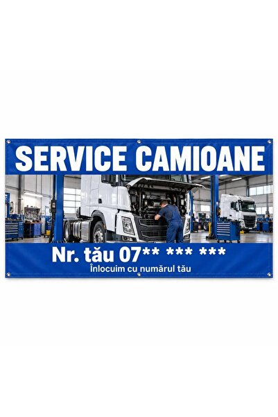 ShopPrint Banner service camioane cu numărul tău, 100x50 cm, frontlit cu tiv ...