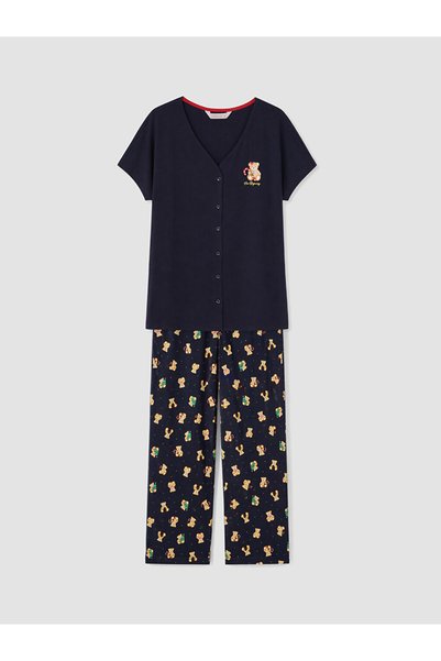 LC Waikiki V Planting Embroidered Maternity Pajama Set for Style Enthusiasts ...
