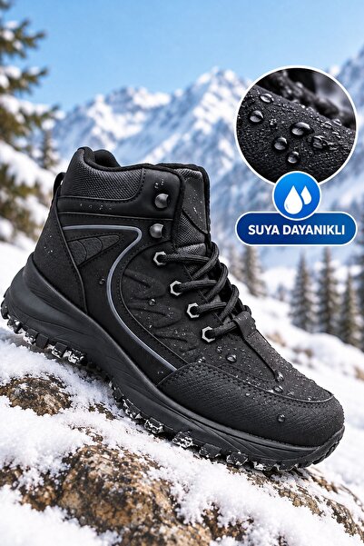 AlbiShoes Ghete de iarnă pentru băieți, cu fermoar, rezistente la apă și la f...