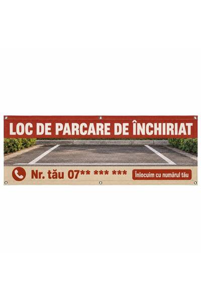 ShopPrint Mesh loc de parcare de închiriat cu numărul tău, 300x100 cm, mesh c...