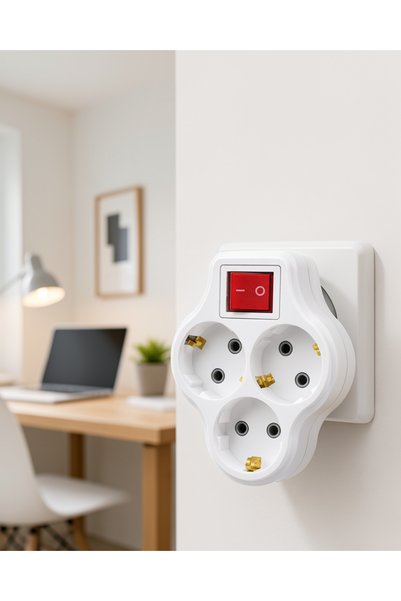 Generic Brand 3-Outlet Grounded Socket Adapter with Switch Uczzdlyn3Luanahtar...