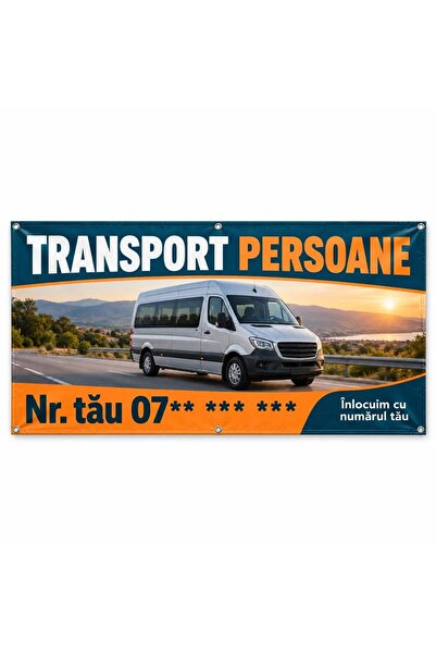 ShopPrint Banner transport persoane cu numărul tău, 200x100 cm, frontlit cu t...