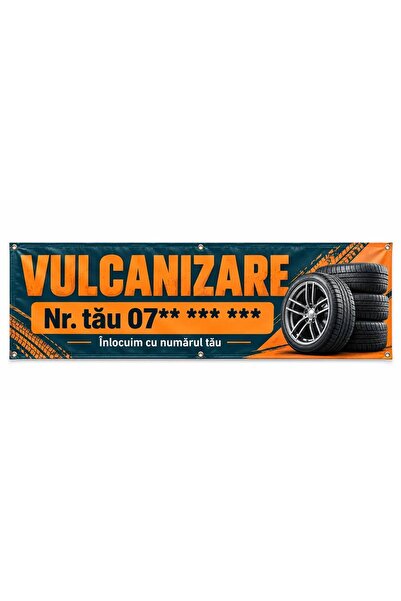 ShopPrint Banner vulcanizare cu numărul tău, 150x50 cm, frontlit cu tiv și capse