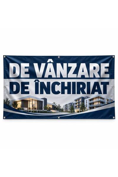 ShopPrint Banner de vânzare / de închiriat – model panoramic 5, 100x50 cm, fr...