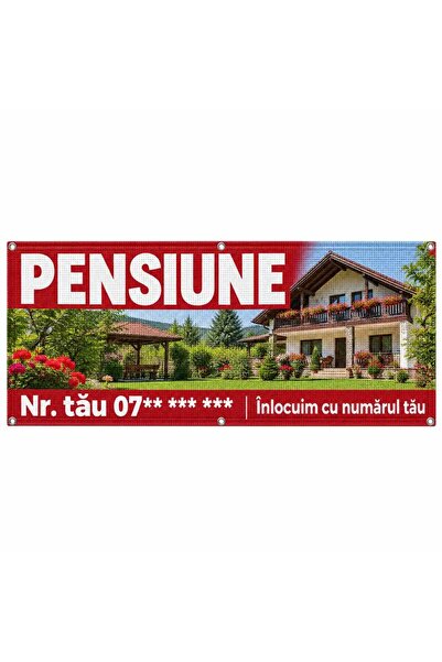 ShopPrint Mesh pensiune cu numărul tău, 300x120 cm, mesh cu tiv și capse