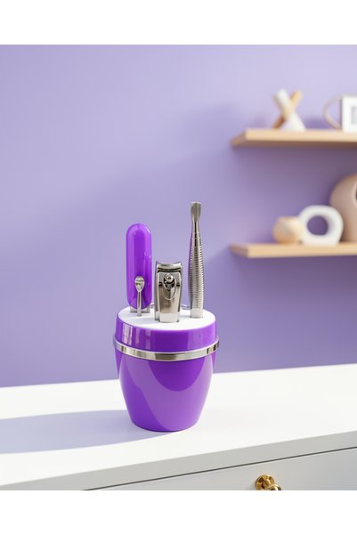 Generic Brand Purple Portable Manicure Pedicure Set