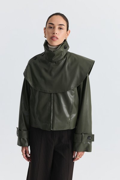 Antioch Shawl Collar Faux Leather Jacket