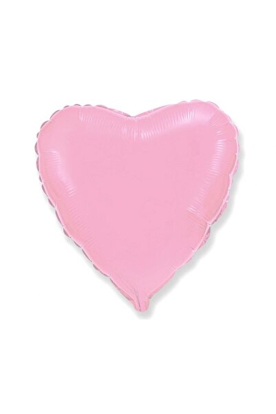 Flexmetal Balon inimă metalizat roz pal, 76x71 cm