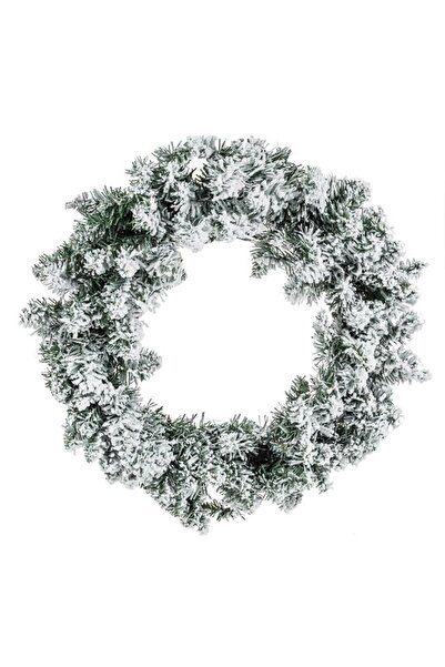 ELITECOMMERCEMARKET Coronita Decorativa de Craciun Verde Ninsa cu 120 de Crengute - Ø60cm