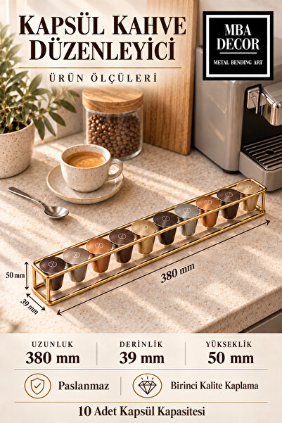 mba decor metal bending art MBA Decor Nespresso Original Uyumlu Kapsül Kahve Standı 10'lu Gold Metal Düzenleyici