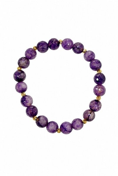 nesdesignn Natural stone bracelet (amethyst - round beads)