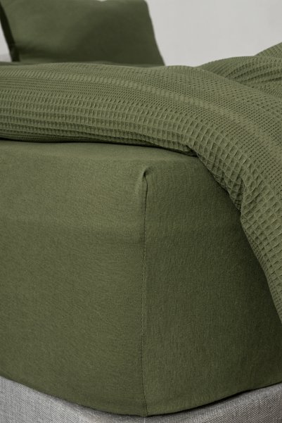 ARMADA HOME Green Waffle Bedspread – Double Size
