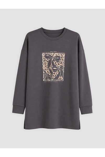 LC Waikiki Lcw Everydaysoft Touch Oversze Women's Sweatshirt Tunic
