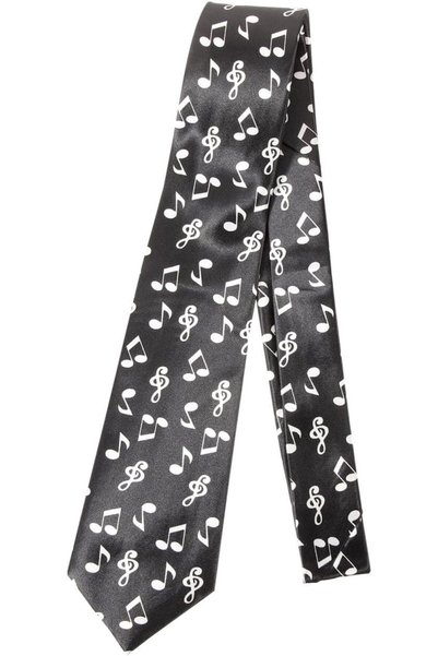 Baluue 1pc Wide Notes Printing Tie Imitated Silk Necktie for Theme Parties St...
