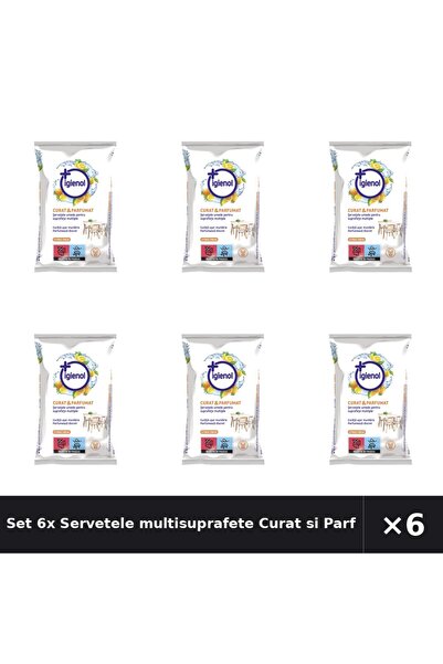 Igienol Set 6x Servetele multisuprafete Curat si Parfumat, 40 bucati,