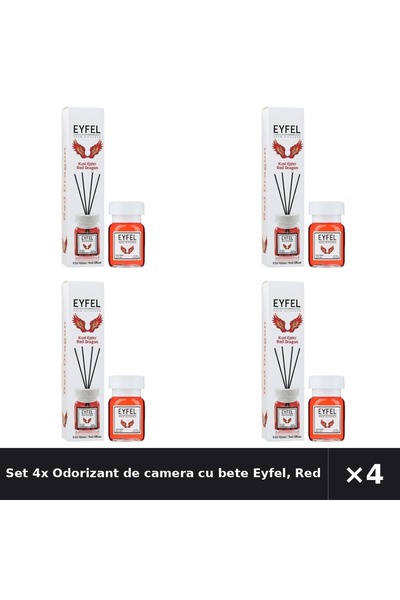 Eyfel Set 4x Odorizant de camera cu bete Eyfel, Red Dragon, 120 ml