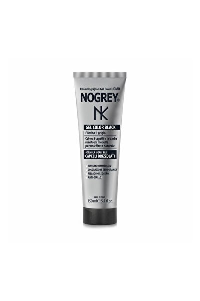 Nicky Chini Set tratament pentru păr cărunt și barbă Nogrey – Loțiune repigmentare cu Keratină 200 ml + Gel Color Black 150 ml