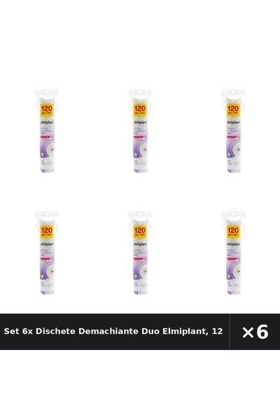 ELMIPLANT Set 6x Dischete Demachiante Duo Elmiplant, 120buc