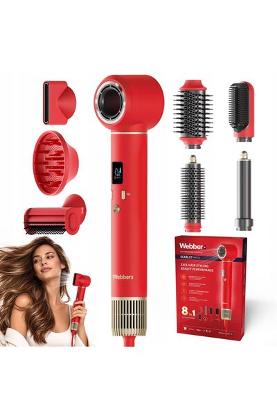 WEBBER Styler de păr DHD7 8în1, BLDC 110000 rpm, ionizare, LCD, 1300W