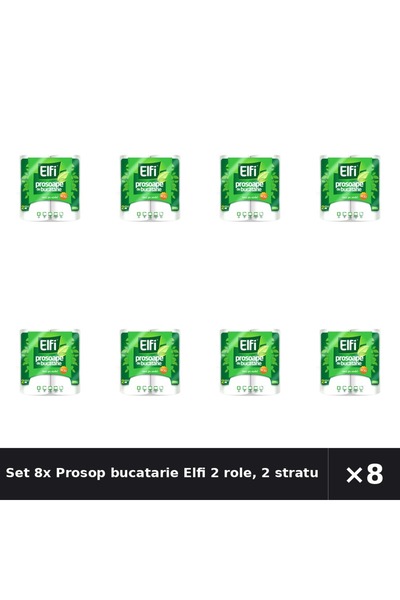 Elfi Set 8x Prosop bucatarie 2 role, 2 straturi