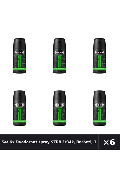 str8 Set 6x Deodorant spray Fr34k, pentru bărbați, 150 ml