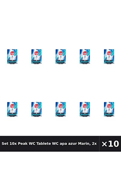 Peak WC Set 10x Tablete WC apa azur Marin, 2x50g