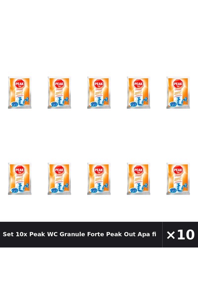 Peak WC Set 10x Granule Forte Peak Out Apa fierbinte, 80g