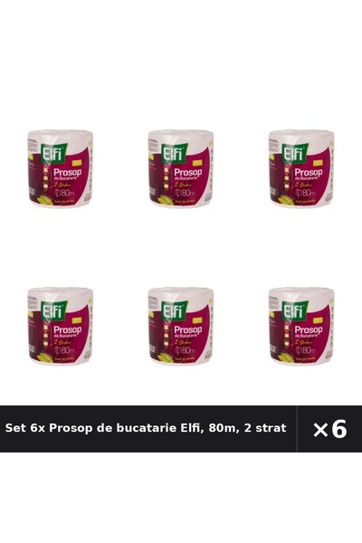 Elfi Set 6x Prosop de bucatarie Elfi, 80m, 2 straturi