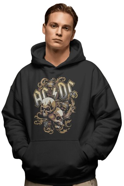 SEVBANO AC DC Rock Metal Music Group Hanorac premium supradimensionat unisex ...