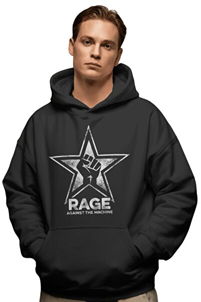 SEVBANO Hanorac premium oversize unisex cu imprimeu frontal Rage Against the ...