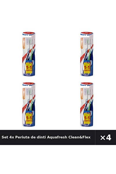 Aquafresh Set 4x Periuta de dinti Clean&Flex Twin