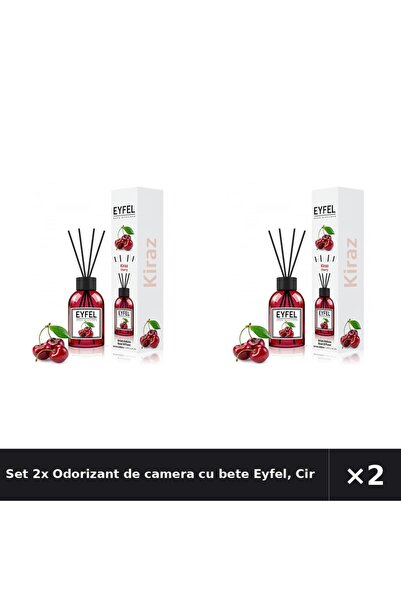 Eyfel Set 2x Odorizant de camera cu bete Eyfel, Cirese, 120 ml