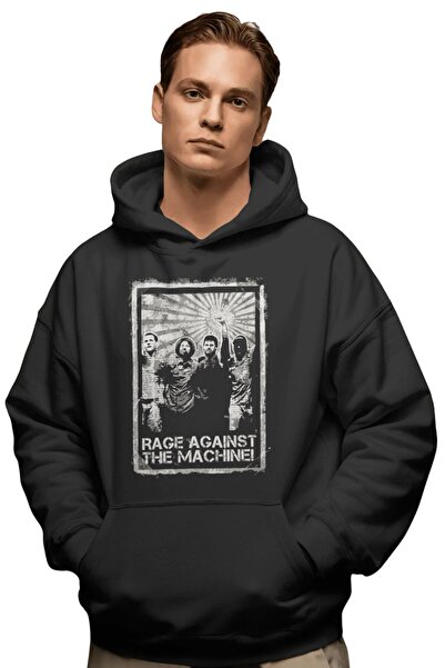 SEVBANO Hanorac premium oversize unisex cu imprimeu frontal Rage Against the ...