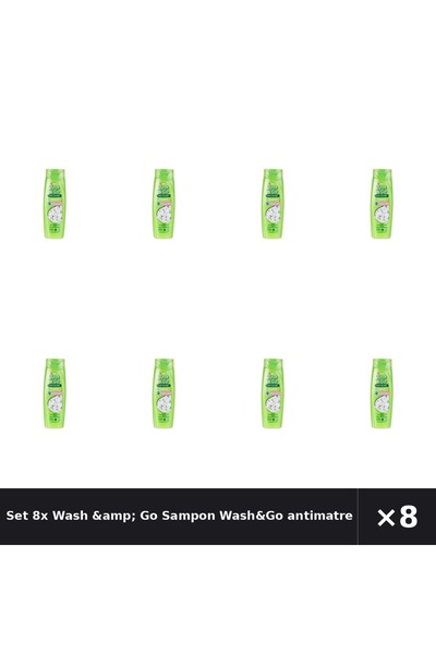 WASH&GO Set 8x Wash &amp;   Șampon antimătreață cu iasomie, 180ml