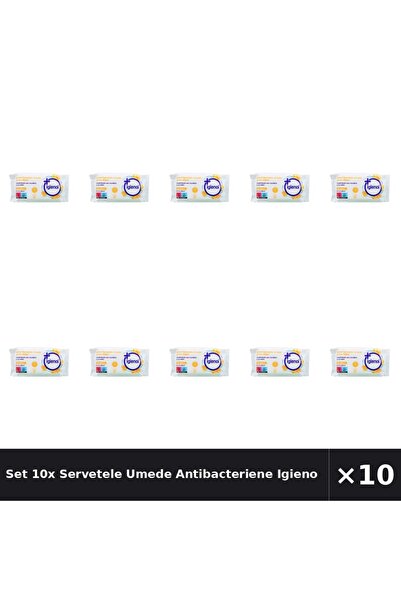 Igienol Set 10x Servetele Umede Antibacteriene Calendula(galbenele), 60buc