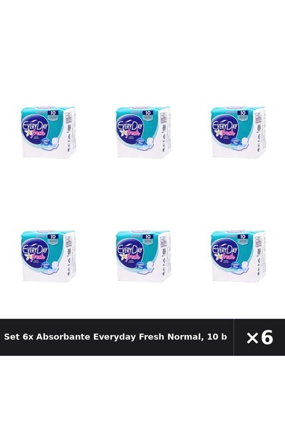 EveryDay Set 6x Absorbante Fresh Normal, 10 bucăți