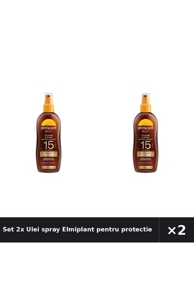 ELMIPLANT Set 2x Ulei spray pentru protectie solara SPF15, 150 ml