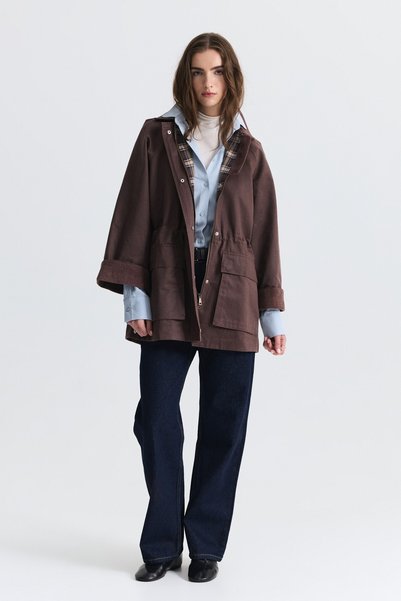Antioch Waxed Look Velvet Collar Jacket
