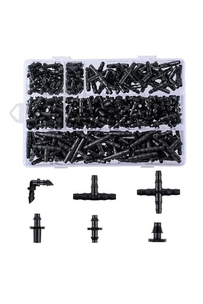 Bukela 280 Pcs Barbed Connectors Irrigation Fittings Kit, Drip Irrigation Bar...