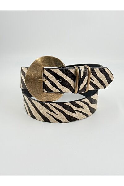 Pantastic Jeans 4. Cm Zebra Patterned Antique Buckle New Season New Product