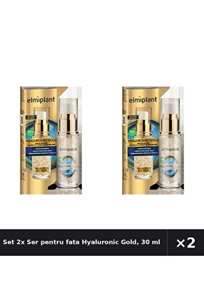 ELMIPLANT Set 2x Ser pentru fata Hyaluronic Gold, 30 ml,