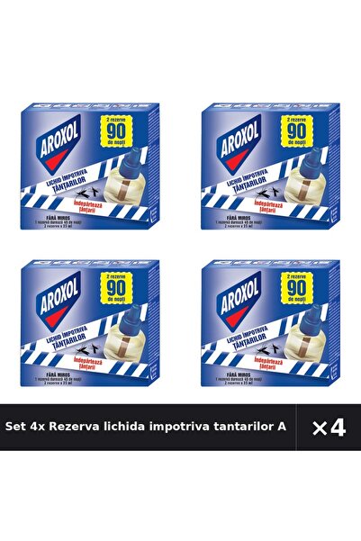 Aroxol Set 4x Rezerva lichida impotriva tantarilor Aroxol, 2x45 nopti
