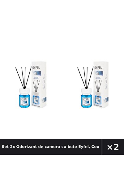 Eyfel Set 2x Odorizant de camera cu bete Eyfel, Cool Water, 120 ml