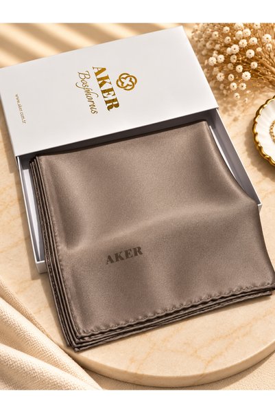 Aker %100 Saf İpek Sura Düz Renk Eşarp