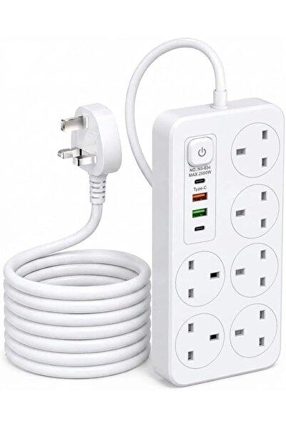 Generic 6 in 1 3M Extension Cord with USB Ports PD and Socket -Perfect for Ga...