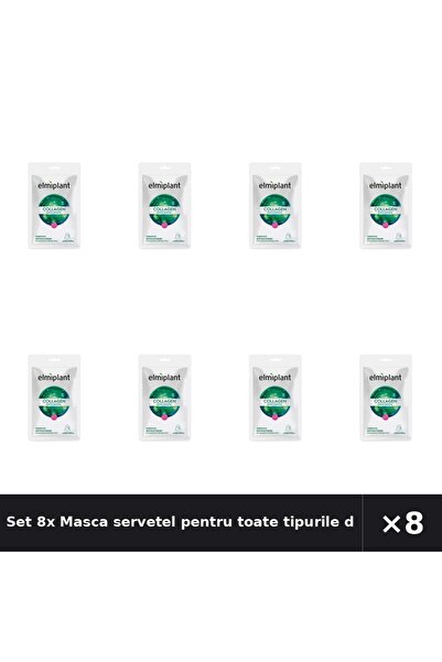 ELMIPLANT Set 8x Masca servetel pentru toate tipurile de ten Collagen, 20 ml,