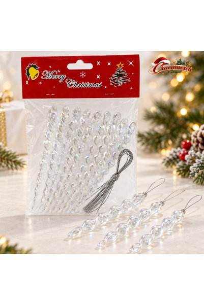 Craciunescu By DBR Set of 9 Christmas Decorative Cakes, 12 cm, Transparent -