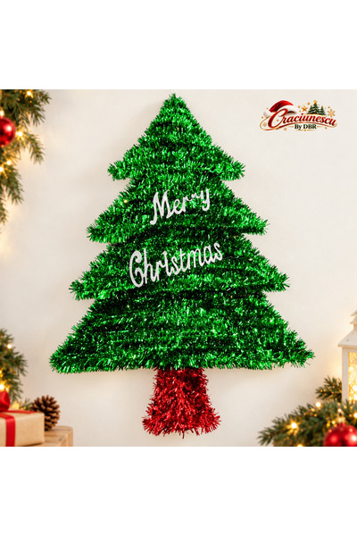Craciunescu By DBR Decoratiune de Craciun in Forma de Brad 57 cm, Merry Chris...