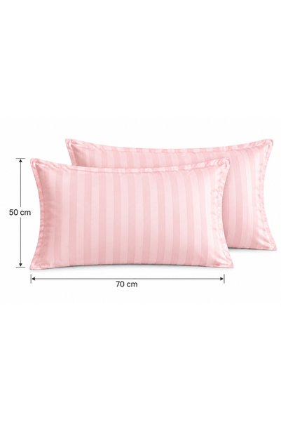 HOME AURAA Cotton Ease Pillow case Set of 2 pcs - 50×75 cm – Blush I 100% Premium Cotton I 250 Thread Count.